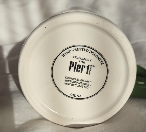 Pier 1 Imports #Nope Luci di Natale Ceramica Verde/Bianco Tazza 4" Nucleo Natale - Foto 2 di 10