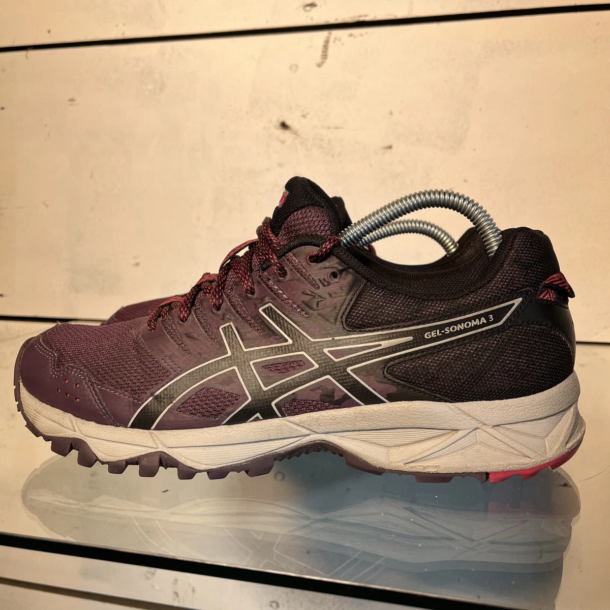 electrodo Lucro Arte ASICS Running Shoes Gel Sonoma 3 Black Purple Men's 9 Women 10.5 Trail  Sneakers | eBay