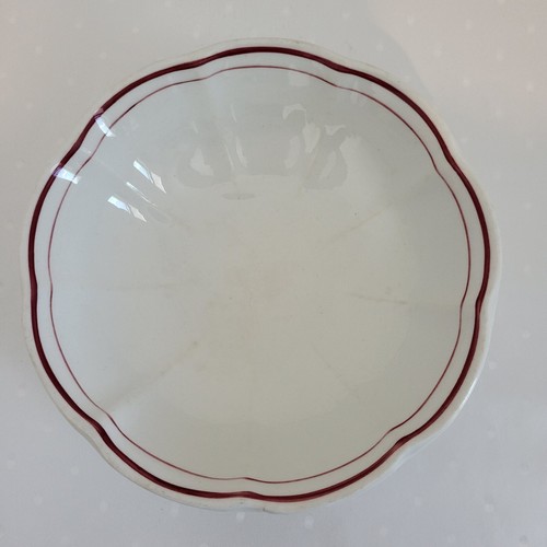 Vintage 1947 Walker China Restaurant Geschirr 7 1/2" überbackene Servierschüssel roter Rand - Bild 2 von 5