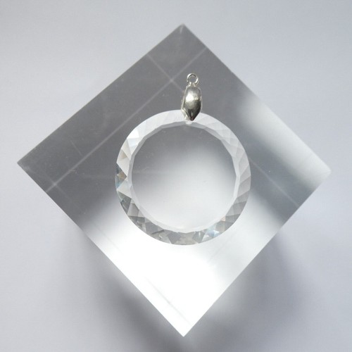 Swarovski® Kristall 6049 facettierte flache Scheibe Anhänger 30 mm Sterlingsilber Schleife - Bild 3 von 12