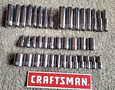 CRAFTSMAN 40 pc Short & Deep 1/4 SAE METRIC MM 6pt ratchet wrench socket set