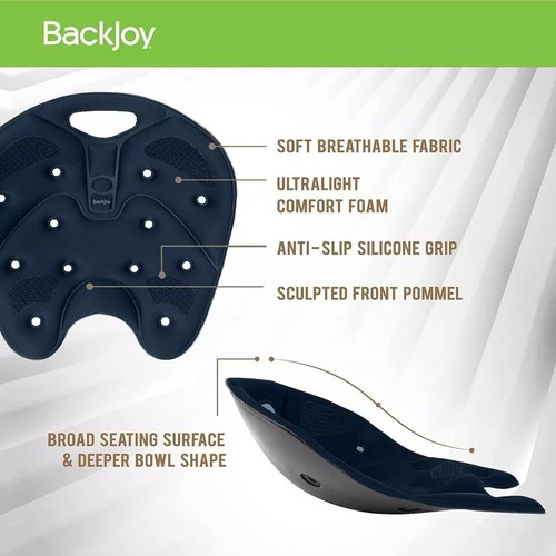 BackJoy SITSMART CORE TRACTION MIDNIGHT BLUE SEAT CORRECTRELIEVE BACK BEST DEAL - Picture 2 of 6