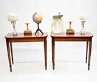 Pair Georgian Revival Console Tables Mahogany