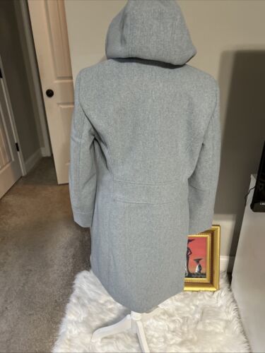Trending Vince Camuto hooded faux wool women zip Jacket Mid length Blue Medium - Picture 8 of 9