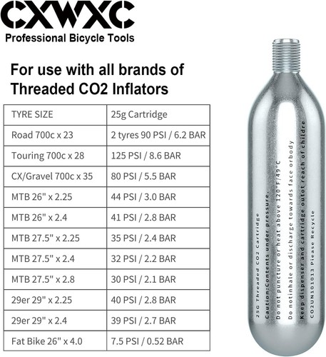 12 Pack of 16g CO2 Cartridges: Perfect for Road & Mountain Bike Rapid Fixes - Picture 5 of 8