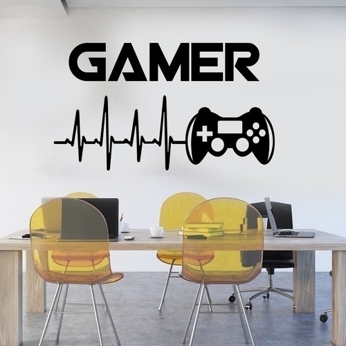 Boy Gamer Wall Stickers with Art Design Bedroom Home Playroom Background Decor - Picture 5 of 8
