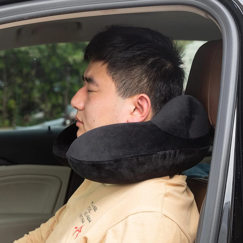 Inflatable Travel Neck Pillow for Airplanes Cars and Comfortable Support