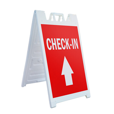 A-frame Sidewalk Check-in With Up Arrow 24'' x 36'' Double Sided A-Frame Sidewalk