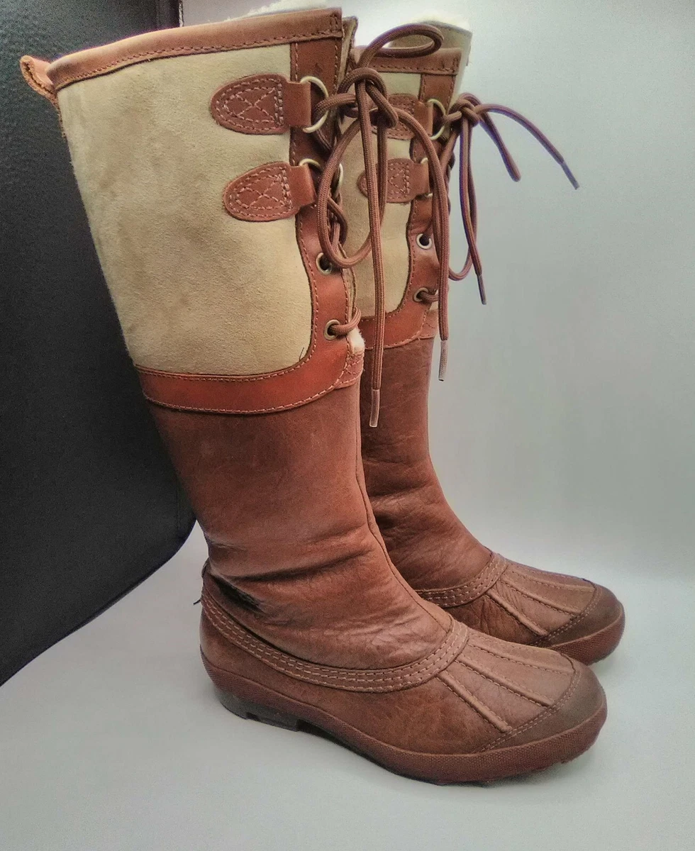UGG Belcloud Waterproof Cognac Duck Boots Brown and Tan Size 6