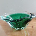 Vintage Murano Hand Blown Emerald Green Glass Cigar Ashtray 3 Lbs.