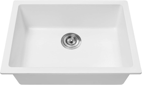 Enbol Weiß Unterbau Küchenspüle, 24 Zoll Weiß Küchenspüle, 24X18