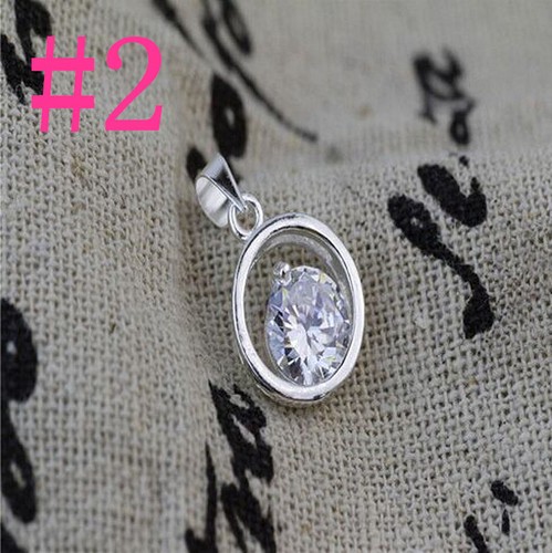 Wholesale Jewelry 925 Sterling Silver  Crystal Pendants Necklace Chain - Picture 3 of 16