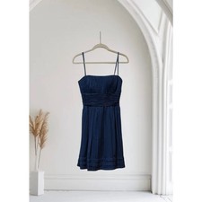 BCBG MAX AZRIA INK BLUE MARGO OFF SHOULDER COCKTAIL DRESS SIZE 6