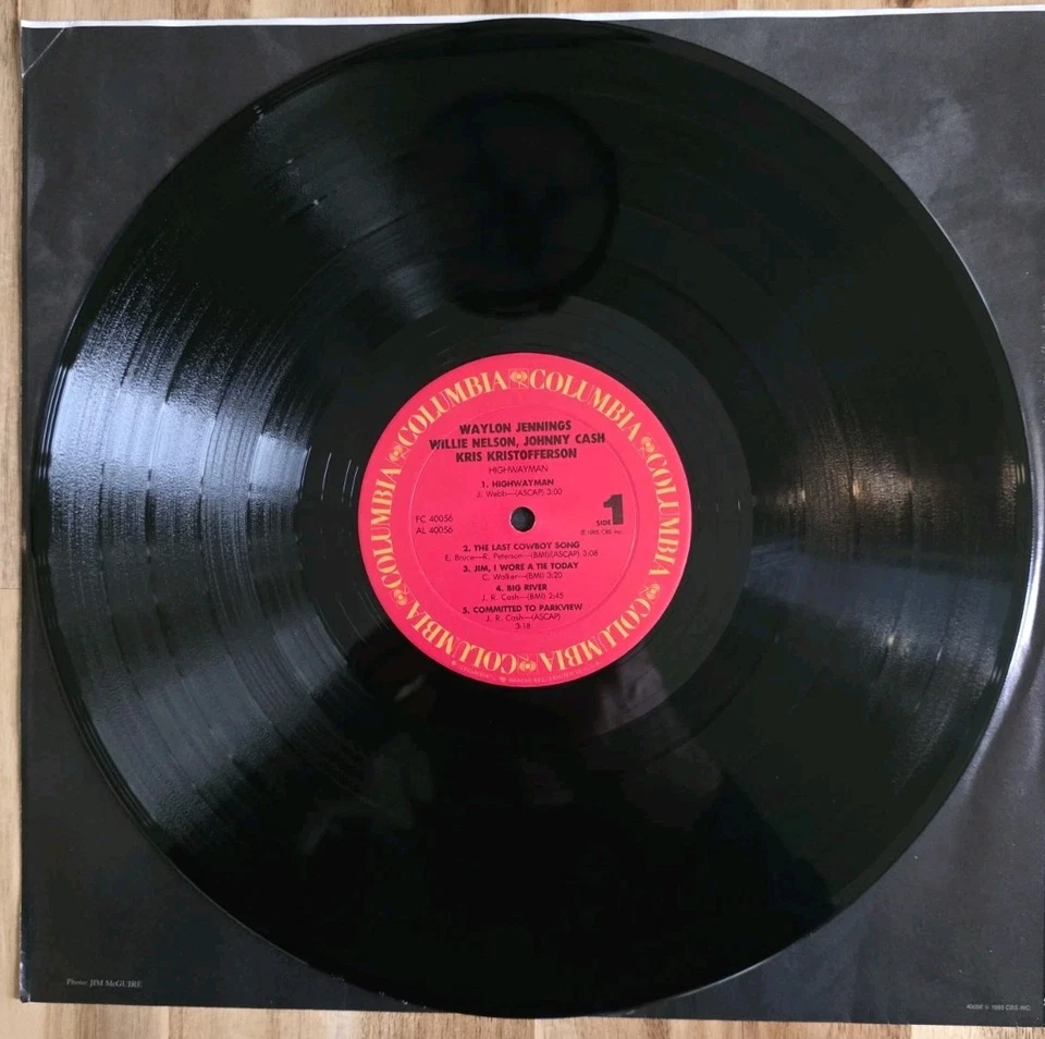 Jennings, Nelson, Cash, Kristofferson 🥇 Highwayman 1985 1st Press Pitman EX-NM - Image 4 of 4