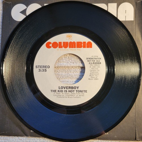 Loverboy "The Kid Is Hot Tonite / same" promo VG+ - Picture 2 of 3