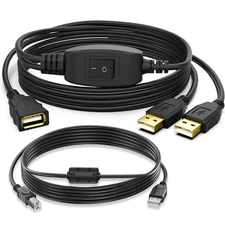 Herfair USB Splitter 1 in 2 Out Printer Cable Splitter for Two Computers to O...