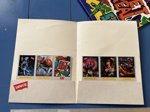 Lot of 6, 1990 Levis Strauss Rad Get Real School Pocket Folder Retro Dinosaurs - Picture 3 of 16
