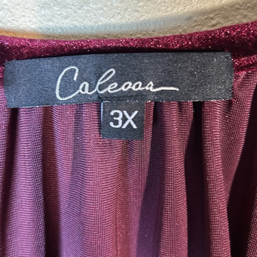 Calessa Damen 3X Tunika Top Knopf Bluse bestickt Samt burgund geblümt NEU - Bild 4 von 14