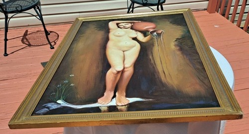 Ölgemälde auf Leinwand Akt Frau mit Vace gießt Wasser 1856 Französische Repro - Bild 13 von 22