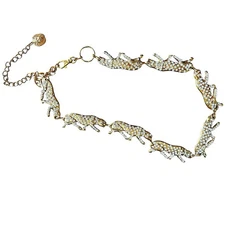 Vintage Rhinestone & Gold Tone Leopard Belt From The Estate Of Janis Paige