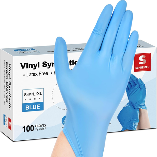 Guantes de examen sintéticos de vinilo, 4 mil, guantes desechables sin látex para médicos, Co