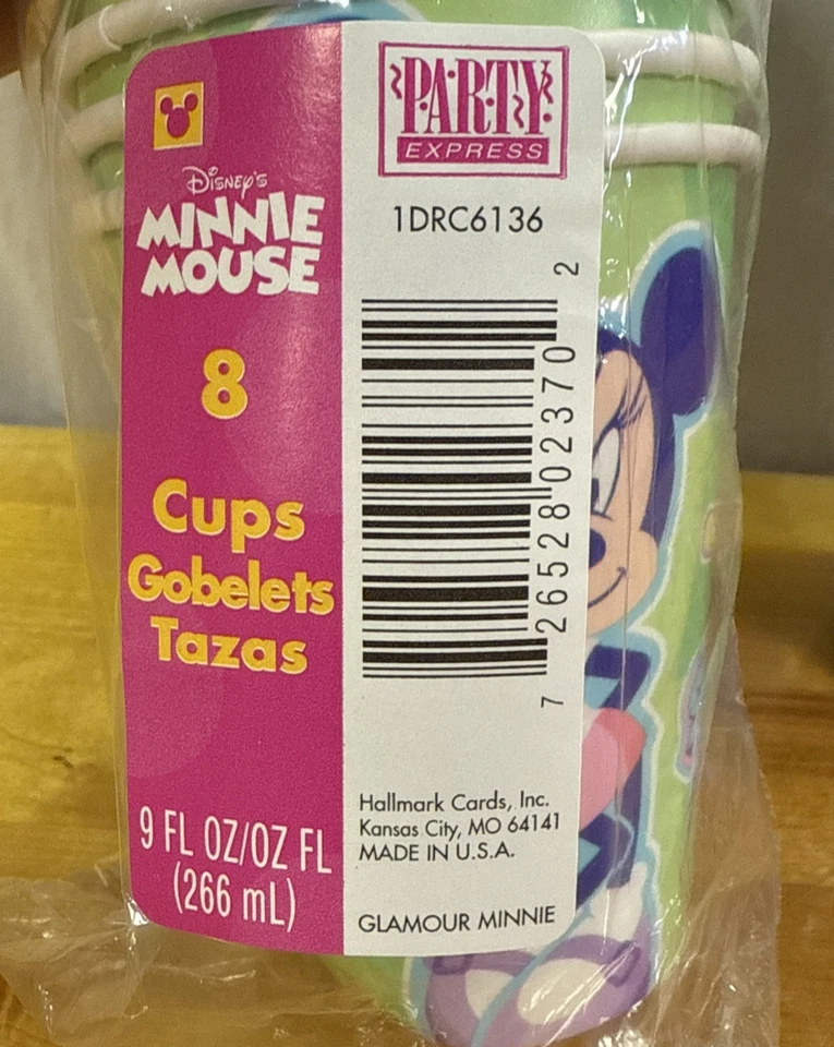 Tazas de Papel Minnie Mouse 24 Total Sello Verde 9oz Disney Bebidas Frías/Calientes NUEVO Foto 4 de 4