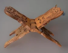 Sheesham Wood Folding Book Holder Stand Hand Carved in India ~ Cookbooks & More