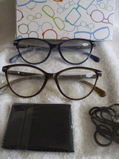 MAGNIFYINE GLASSES, READERS, 2 PAIRS, NEW, 1 BLACK, 1 BROWN, 1.00 STRENGTH