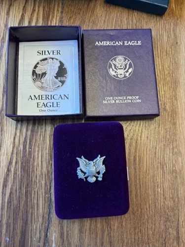 1988 S Silver Eagle American Uncirculated Proof Coin One Oz Ounce W/Box & COA