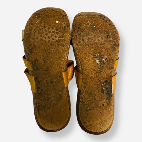 Sandalias Yokono Corcho Amarillo Mostaza Para Mujer 9 Boho Minimalista España Lagenlook - Imagen 9 de 12