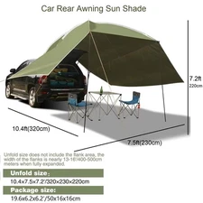 Outdoor Camping Car Tailgate Canopy Shade Tent SUV Awning Tent for 3-4 Persons