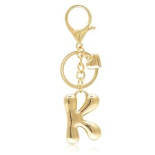 Initial Lettereychain Bag Charms: Multi-Style Heart, Cherry, Bow  Gold Heart K