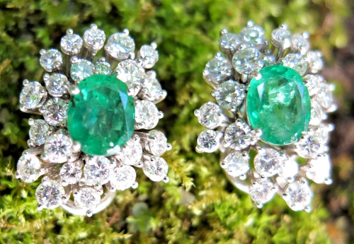 Prachtvolle 750er WG Ohrstecker Smaragde (ca. 3,5ct) und Brillanten (ca. 3,2ct) - Bild 7 von 14