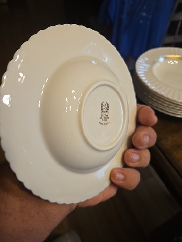 "JUEGO DE 8 FRUTEROS PEQUEÑOS LENOX CHINA CRETAN 0316 MARFIL DORADO GRIEGO ADORNO DE LLAVE 6,5""" - Imagen 5 de 9