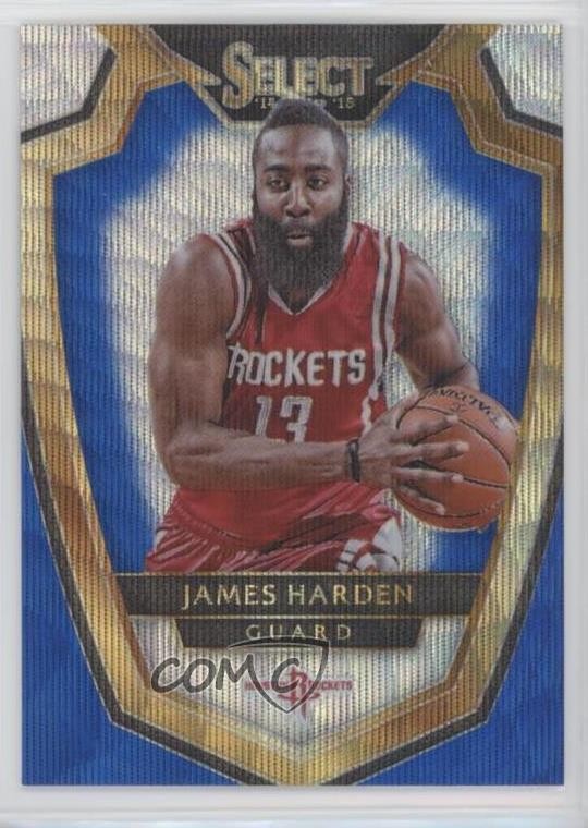 2014-15 Panini Select Premier Level Blue & Silver Prizm James Harden #131 0o6v