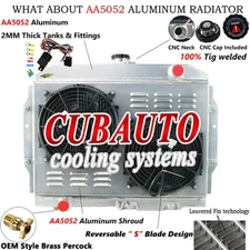 4 Rows Aluminum Radiator+Shroud Fan Fits 1958-74 AMC SST V8 Marlin AMX Javelin