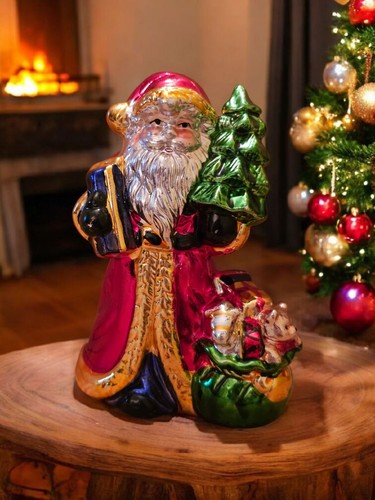 Christmas Fantasy Ltd Wunderland Geschenk Santa Collection Keramik Weihnachtsmann 5" Metallic - Bild 1 von 7