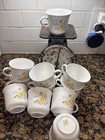 Corelle Spring Meadow Vintage Coffee Tea Cup Set of 10 bonus Creamer