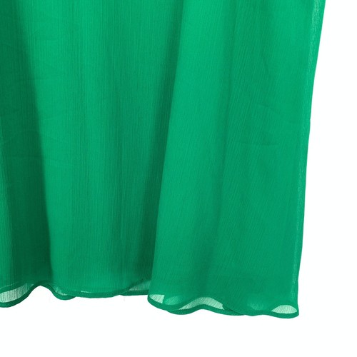 Calvin Klein Flutter Sleeve Chiffon Midi Dress Womens Size 12 Kelly Green V-Neck - Picture 4 of 6