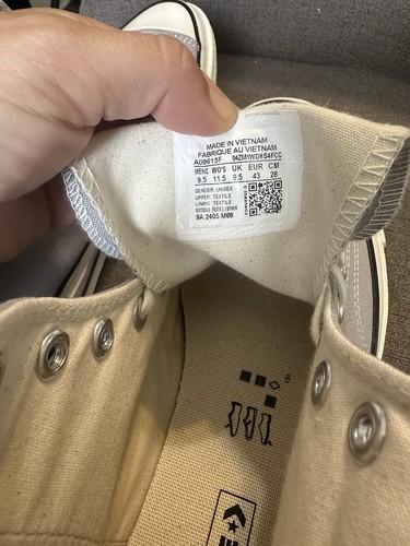 Sneakers stringate unisex Converse A08615F Chuck 70 Hi grigio chiaro zona - Foto 11 di 15