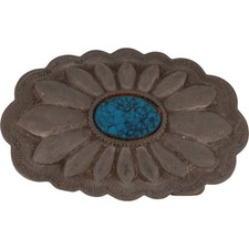 Native American Faux Turquoise Southwest Cowgirl Indian 70s Vintage Belt Buckle