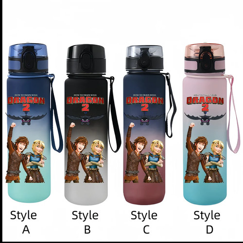Taza de agua portátil de plástico para niños al aire libre 650 ml Cómo entrenar a tu dragón - Imagen 20 de 30