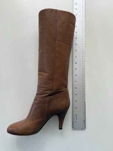 Stivali al ginocchio vintage anni 80 Bootalinos by Corelli in pelle tortora con fiocchi 6,5M - Foto 9 di 11