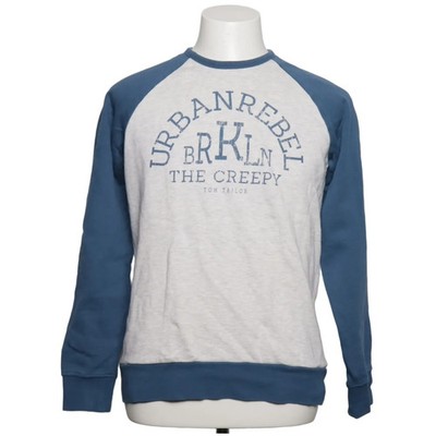 Tom Tailor, Sweatshirt, Größe: XL, FITTED, Blau/Grau, Baumwolle, Print #bvm
