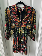Farm Rio Womens Mini Dress Brilho Boho Festival Size M