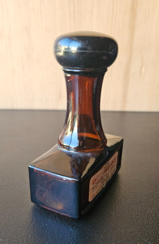 AVON BRIEFMARKENKARAFFE. AVON SPICE AFTER SHAVE. BRAUNES GLAS. VITRINE / BRIEFMARKE - Bild 2 von 6