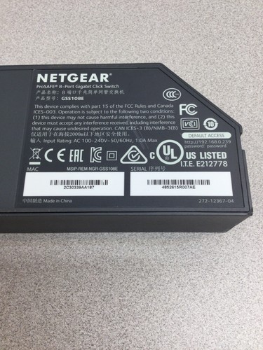 NETGEAR ProSAFE GSS108E 8-Port Gigabit Click Switch - Picture 13 of 16