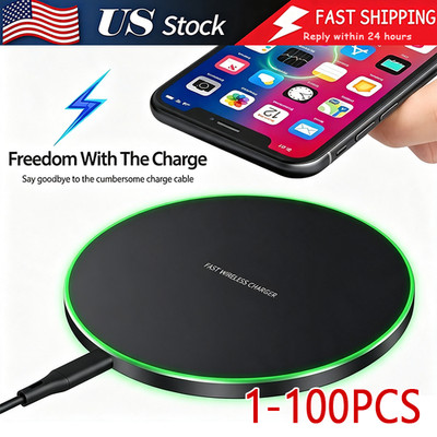 Wireless Fast Charger Charging Pad Dock Samsung iPhone Android Cell Phone lot