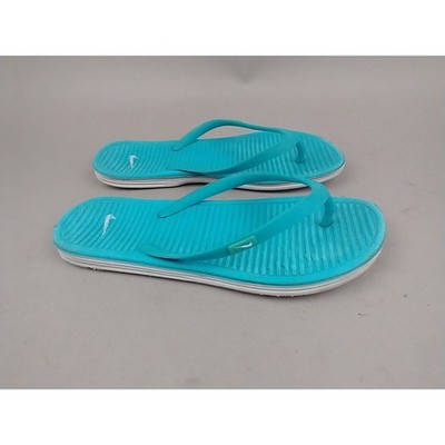Nike Solarsoft Thong II Flip Flops Womens 7 Turquoise Blue Sandals 488161-412
