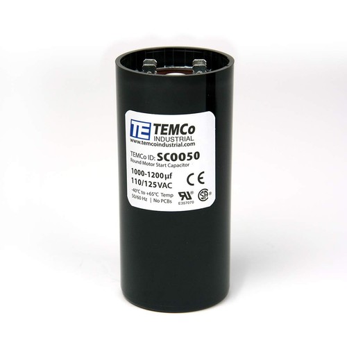 Condensador de arranque redondo TEMCo 1000-1200 uf/MFD 110-125 VAC voltios 50/60 Hz CA El... - Imagen 2 de 4